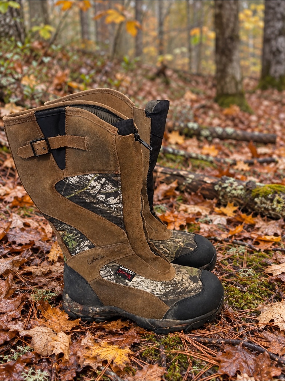 Cabela's Brown and Black Camouflage Gore-Tex Hunting Boots